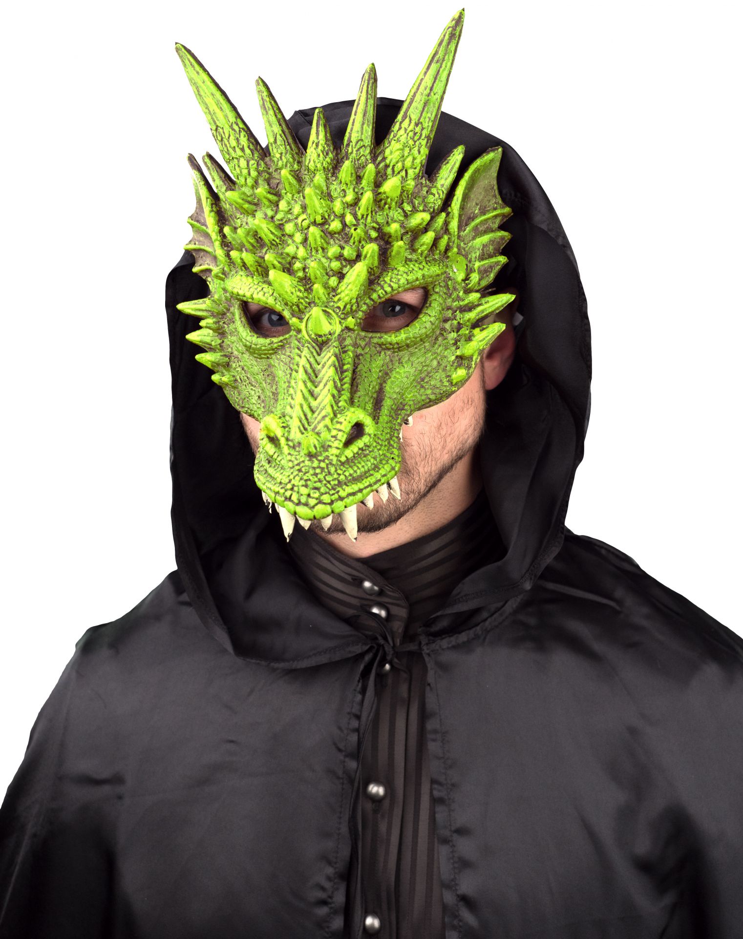Drachen Halbmaske grün