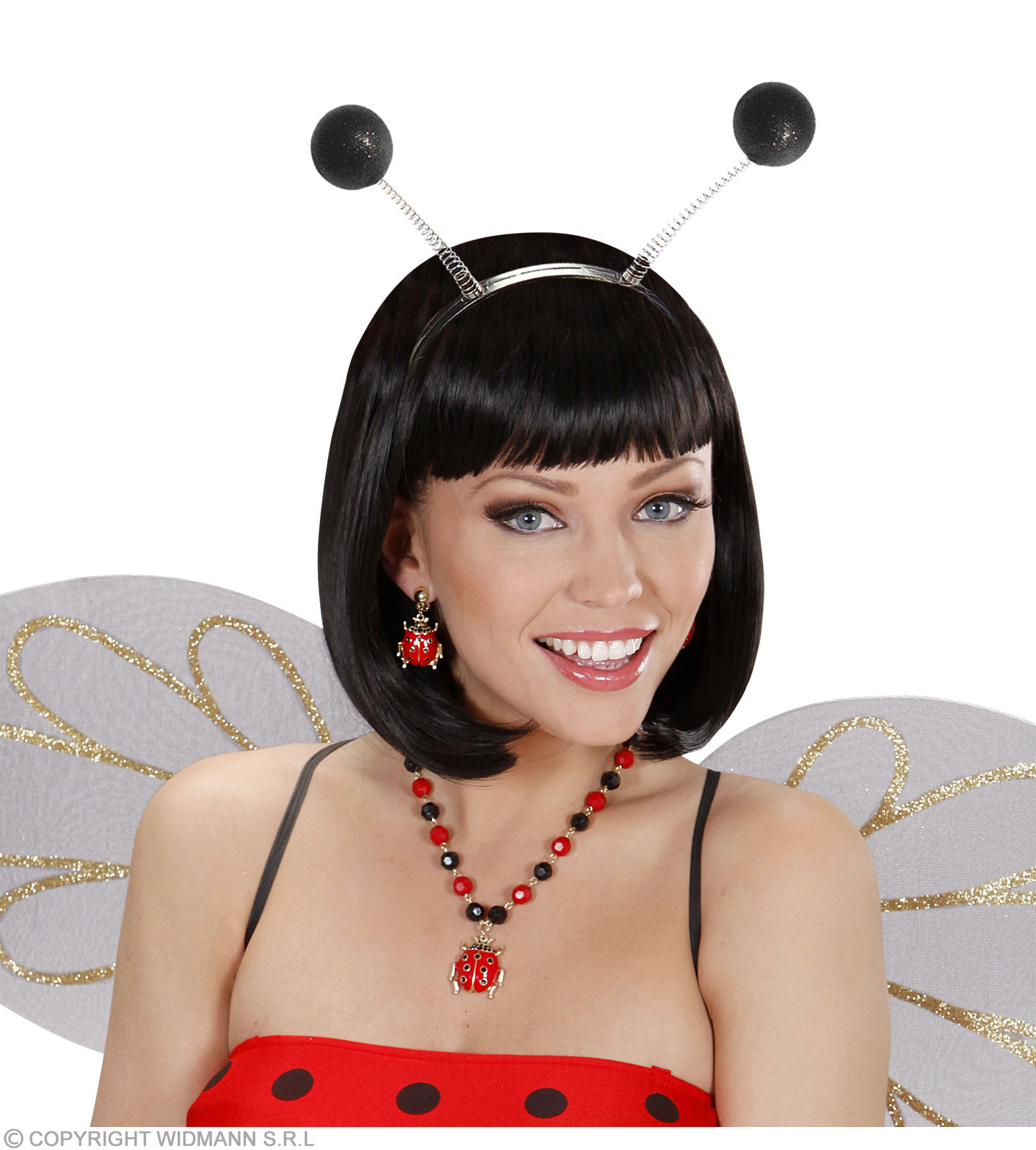 Glitter Antennen schwarz Haarreifen  *)