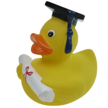 Badeente mit Doktor Hut 8cm