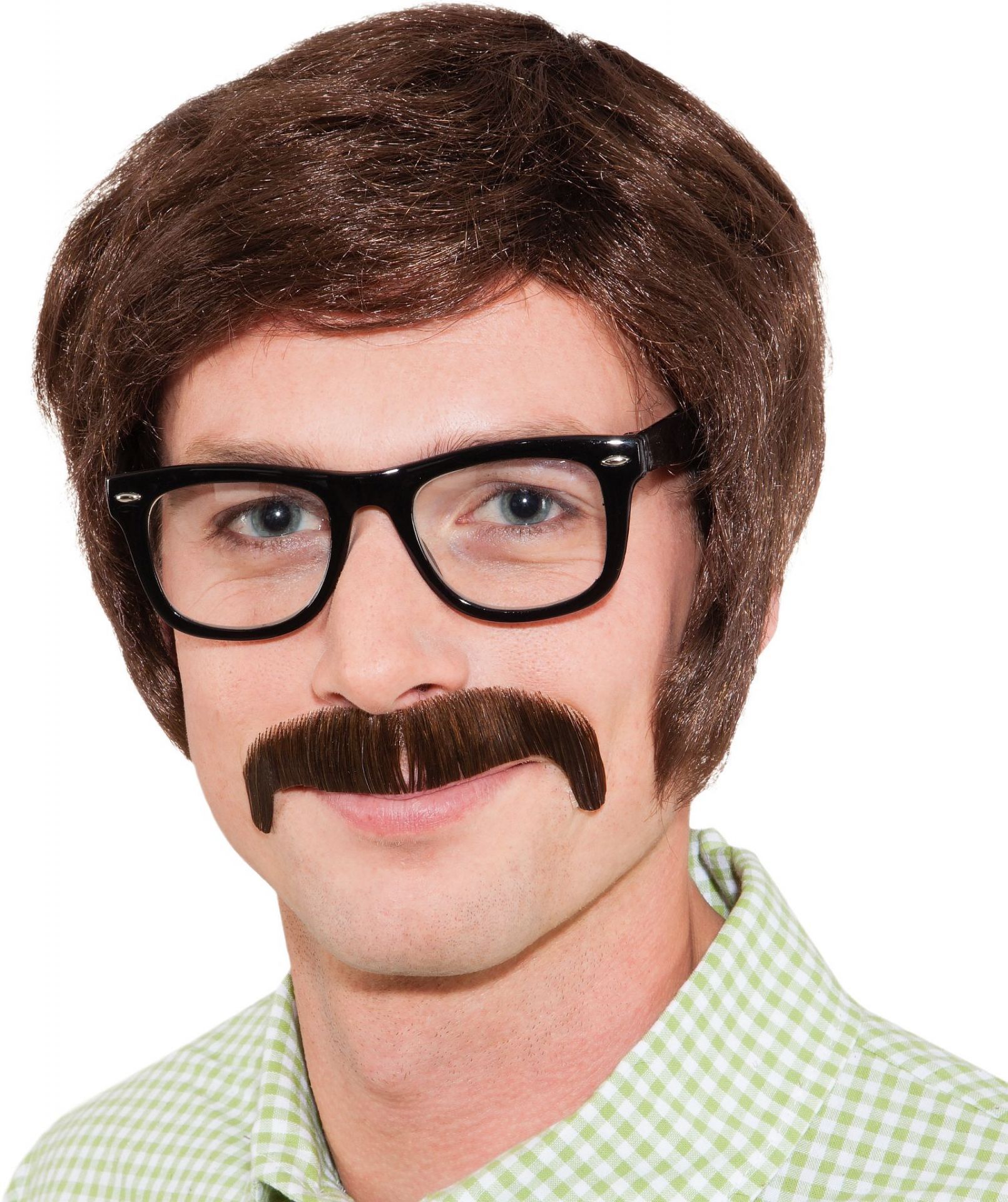 Braune Herren Perücke