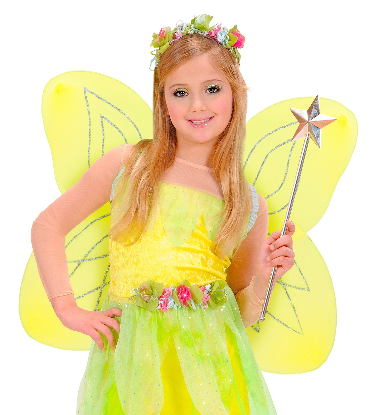 Gelbe Glitzerflüge 55x48cm