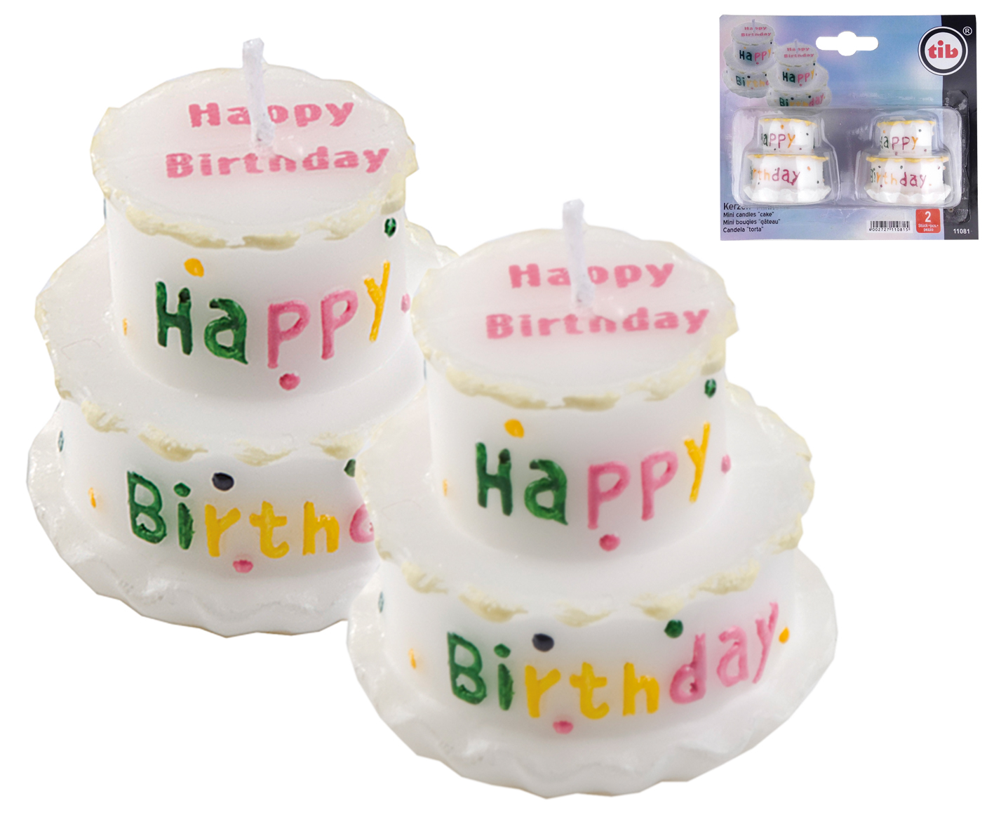 2er Packung Kerzen "Minitorte" ca.4cm hoch
