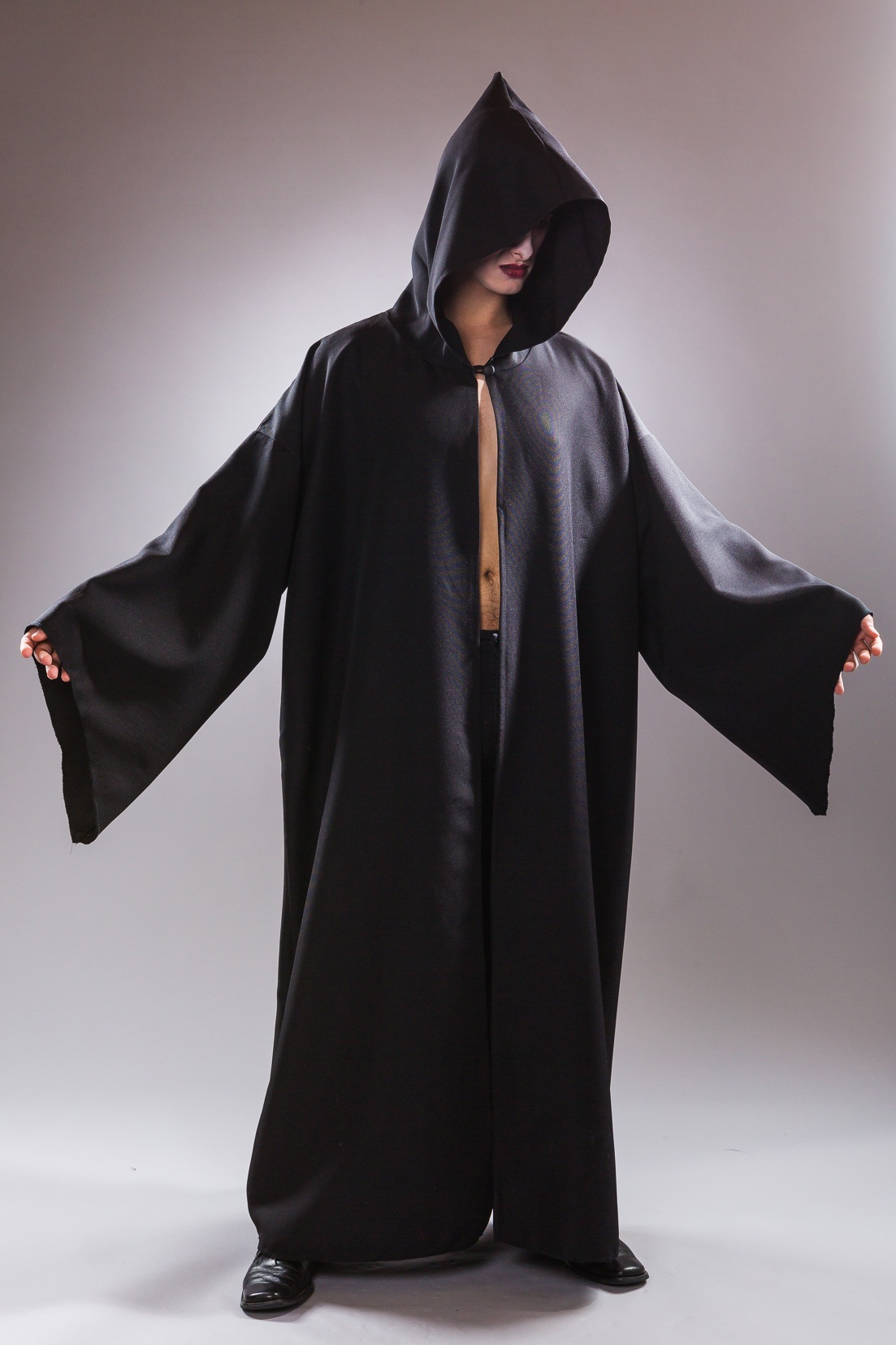 Henkermantel mit Kapuze schwarz für Erwachsene OSZ