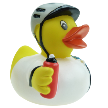Radler Badeente  8cm mit Fahrrad