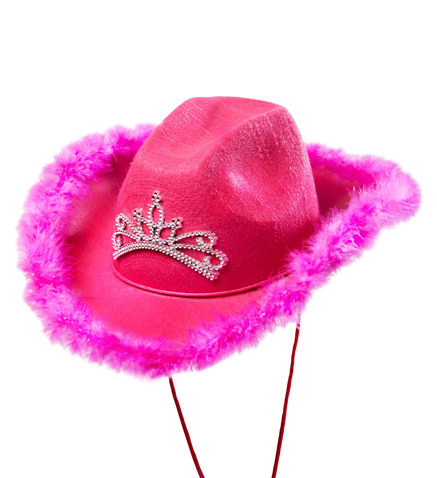 Cowboy Hut pink Glitzer und Marabou