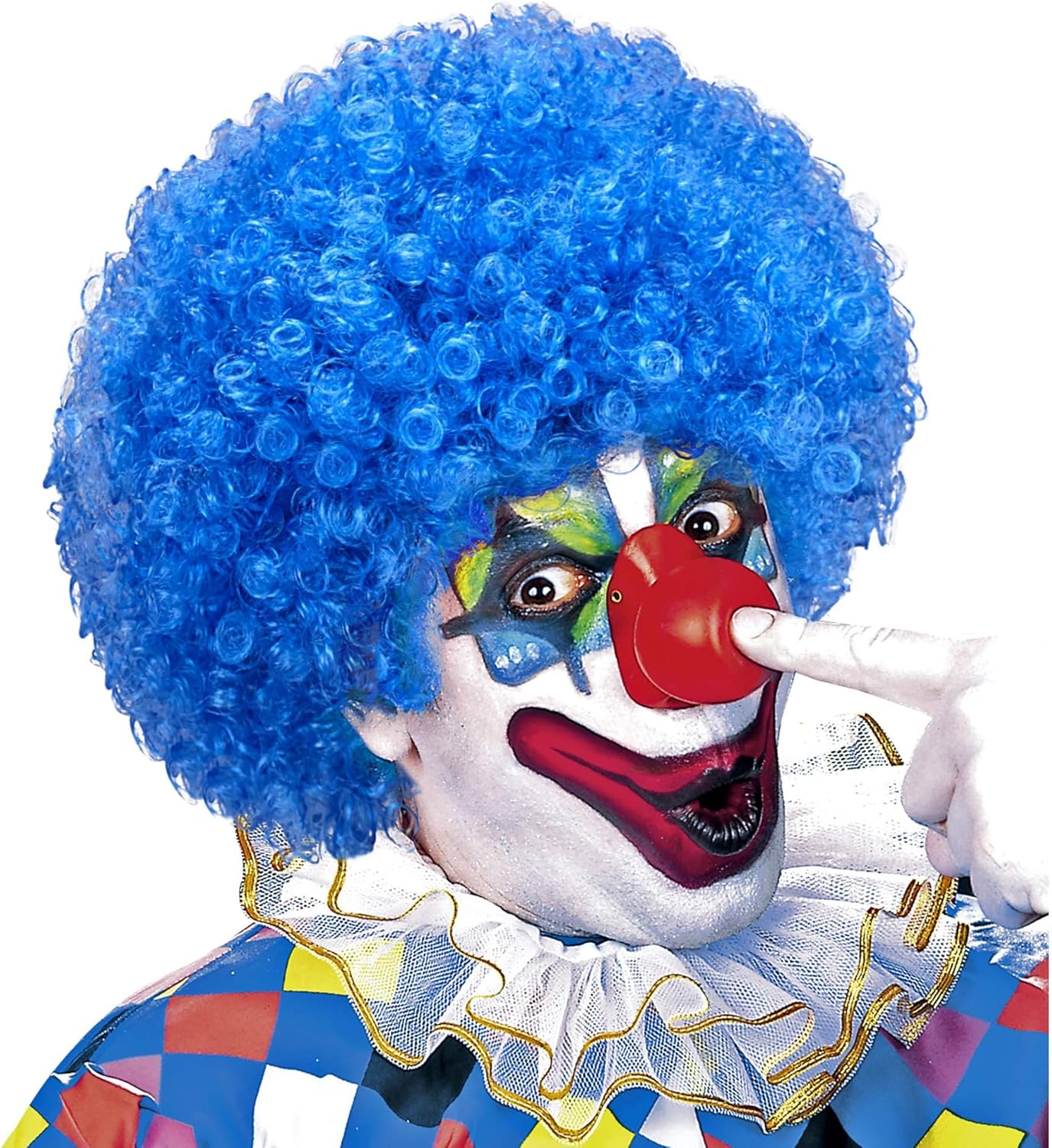 Locken Perücke blau