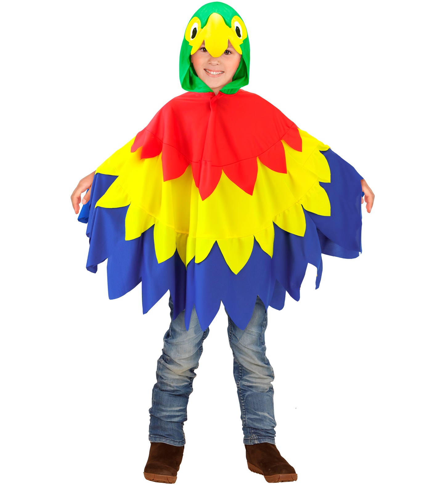 Papagei Umhang m.Kapuze 4-10 Jahre