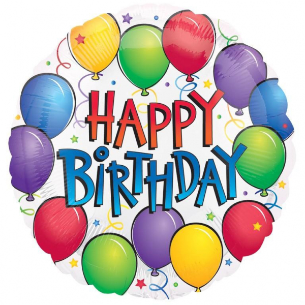 Happy Birthday Luftballon mit bunten Ballonmotiven