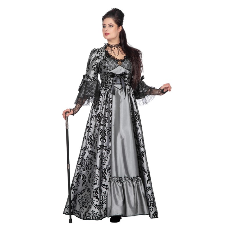 Kleid Marquise grau-schwarz  Gr. 44