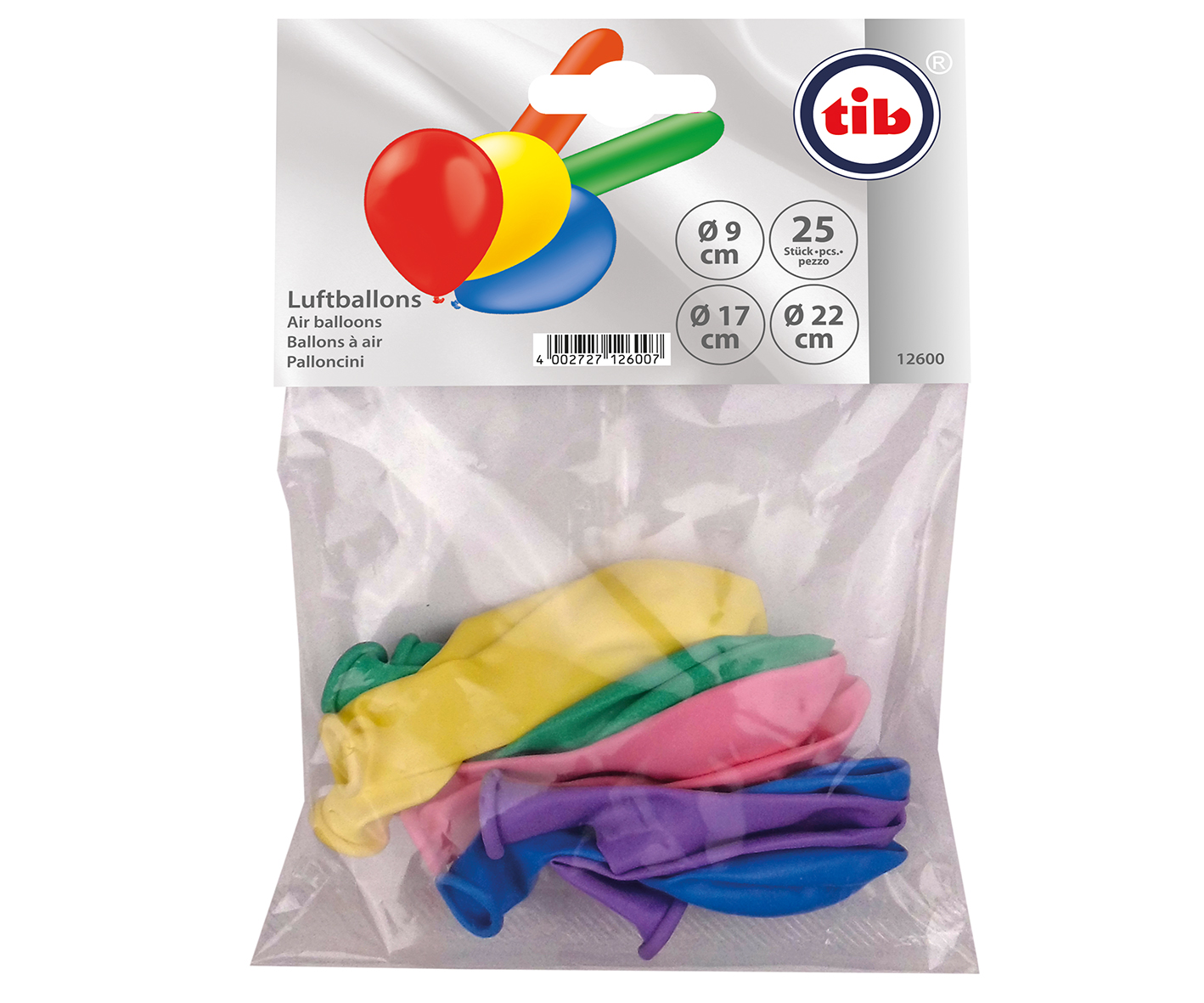 25 Stück Luftballons in sortierten Größen und Farben