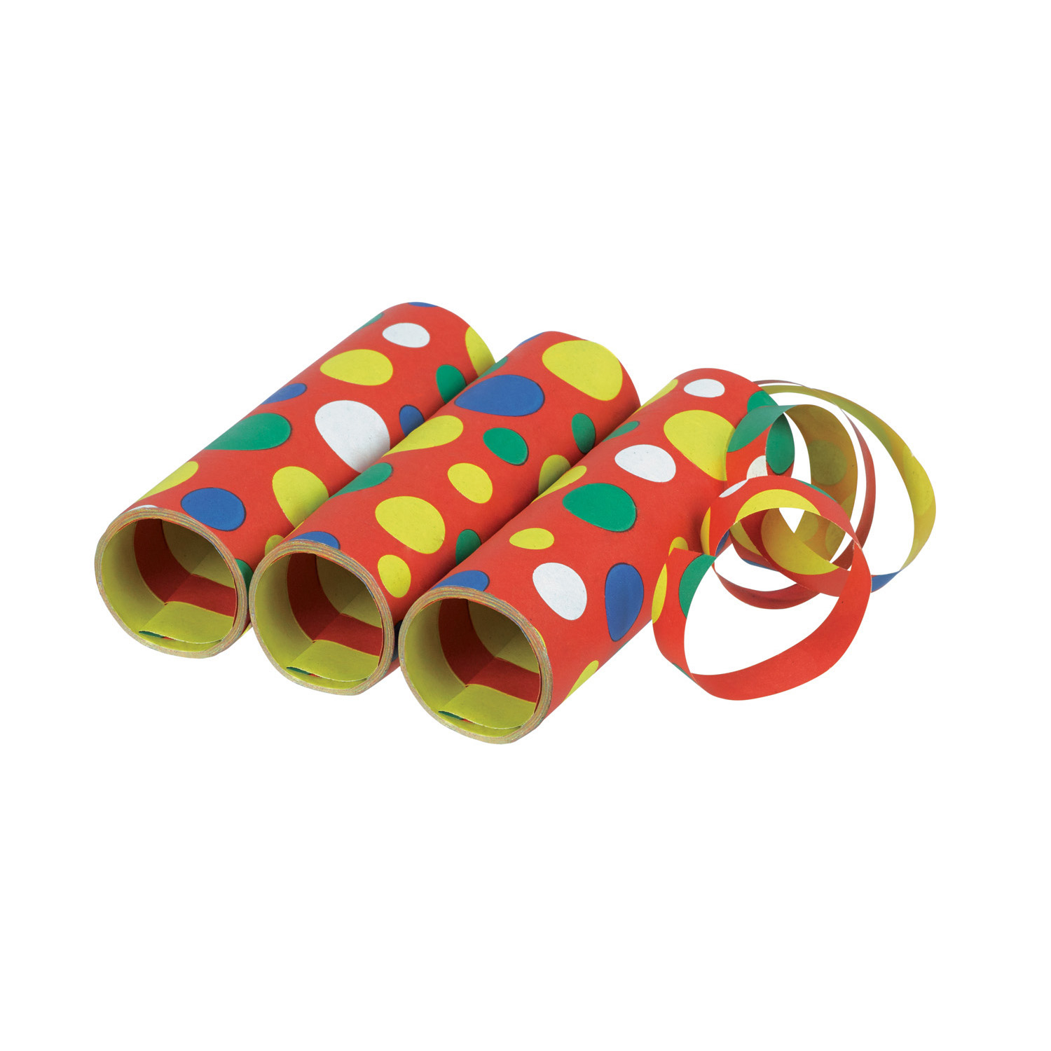 3er Packung Luftschlangen Konfetti Muster