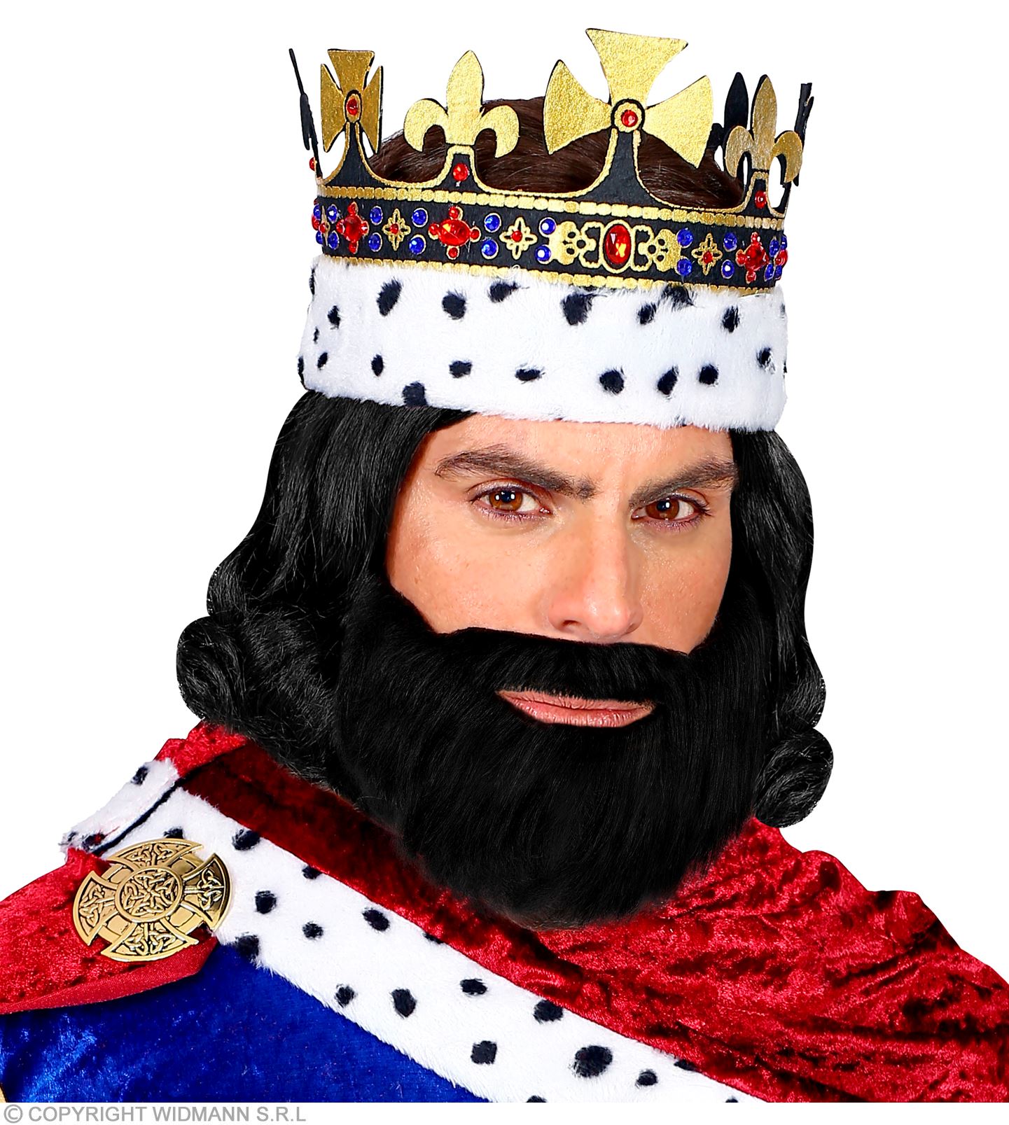 Schwarzer Vollbart mit Schnurrbart