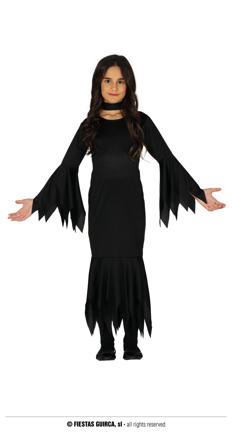 Lady Monster 10-12 langes schwarzes Kleid