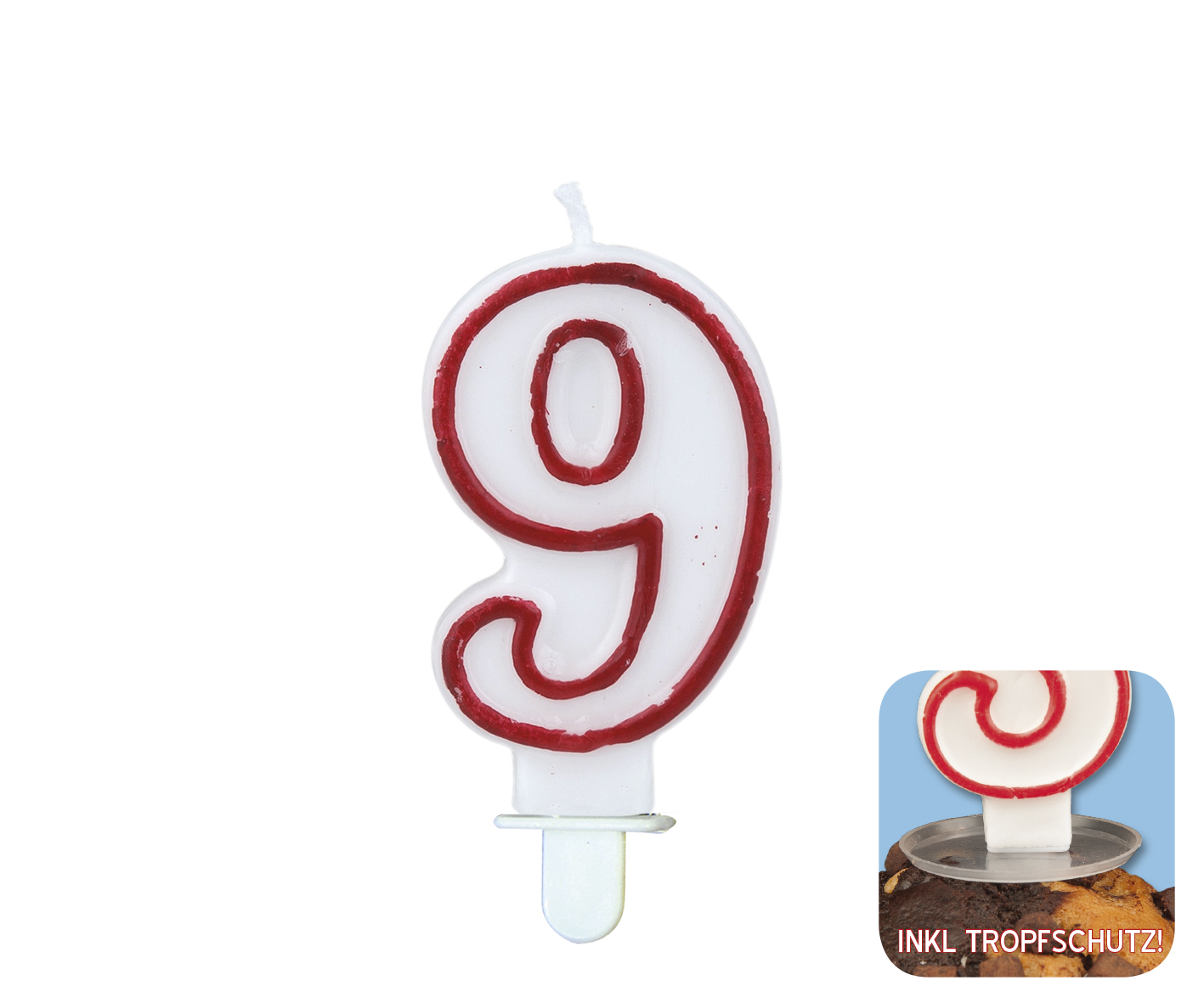 Zahlenkerze "9"     *)