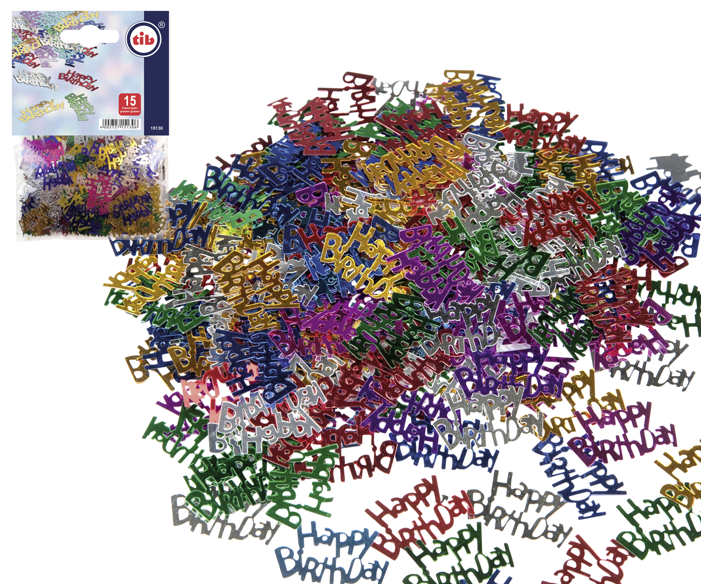 Deko Konfetti "Happy Birthday" bunt