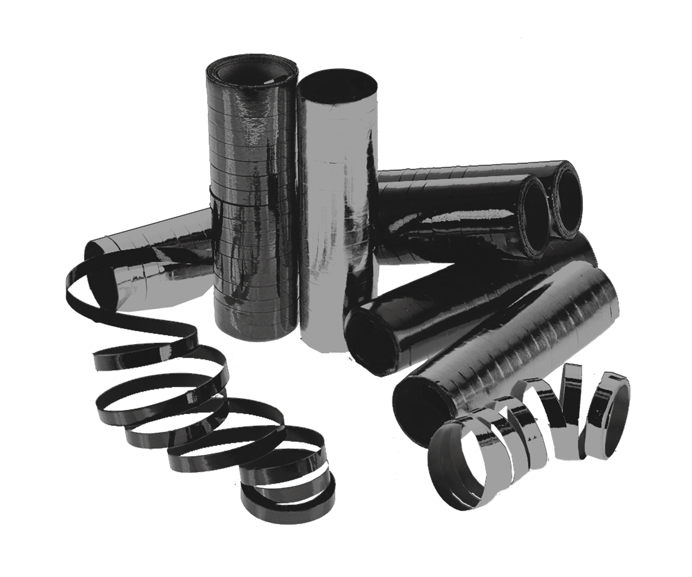 Metallic-schwarze Luftschlangen ca. 4 Meter