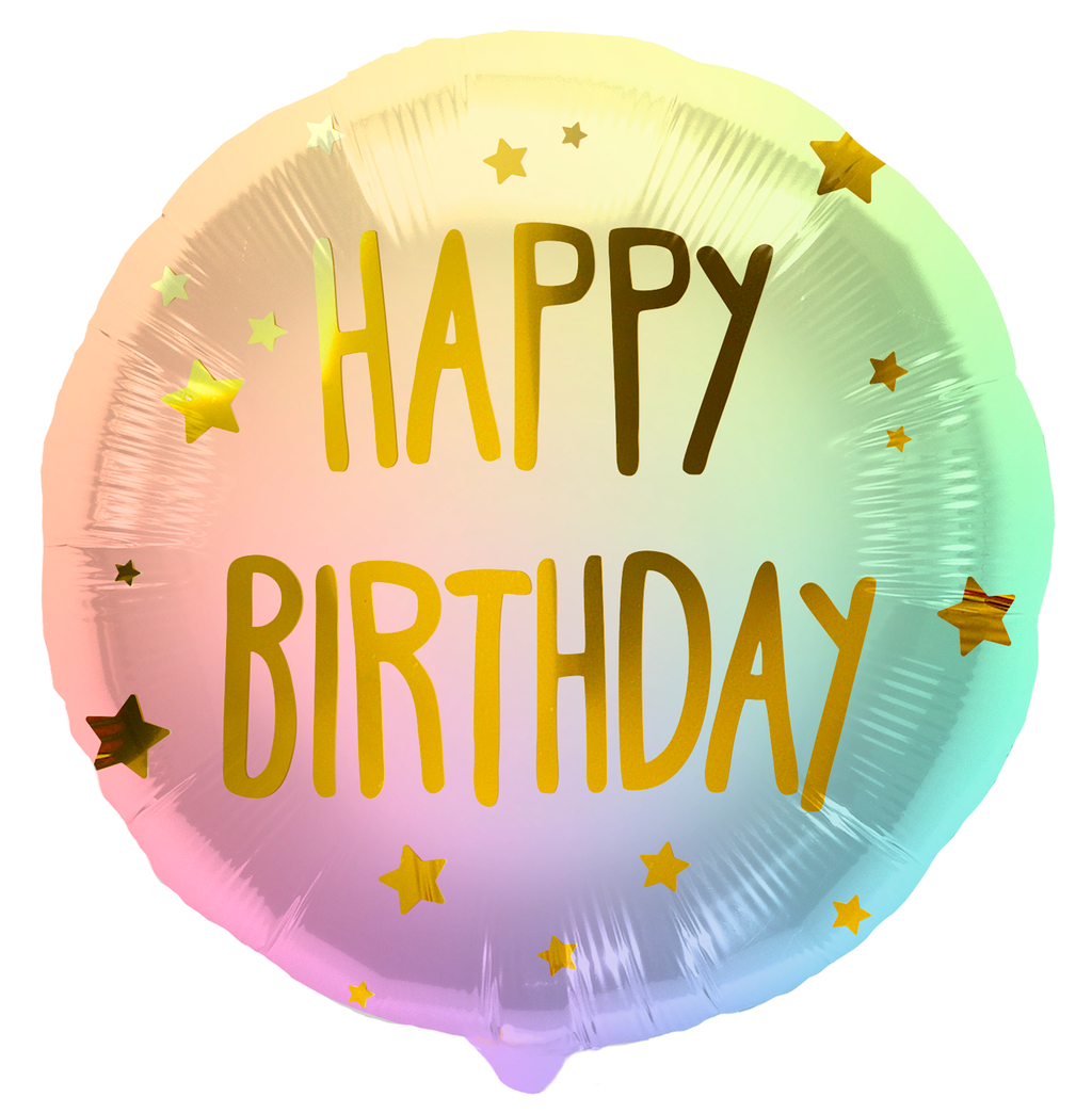 Folienballon Happy Birthday pastell mehrfärbig 45cm
