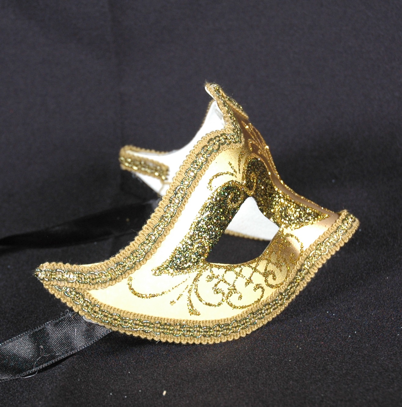 Venezianische Maske Columbine  PUNTA  Star  gold-gold