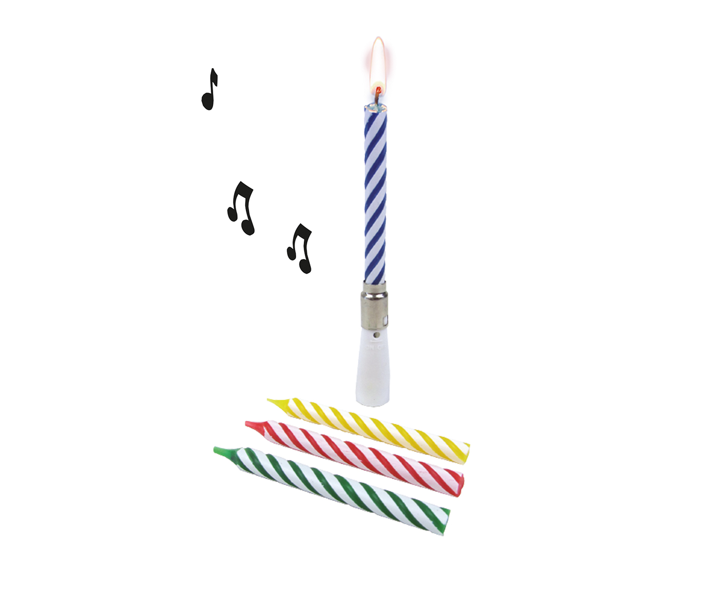 4 Stück Musikkerzen mit Happy Birthday Melodie