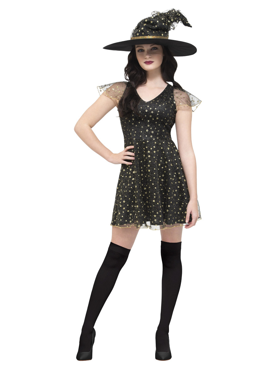 Hexe Moon & Star Kleid mit Hut XS