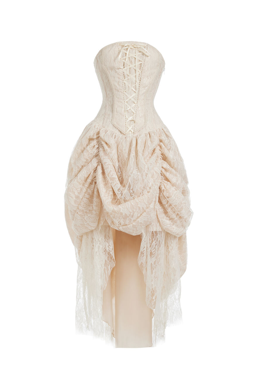 Corsage Kleid beige  S  Gr.34/36