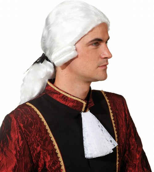 Rokoko-Herren Perücke silber-weiss