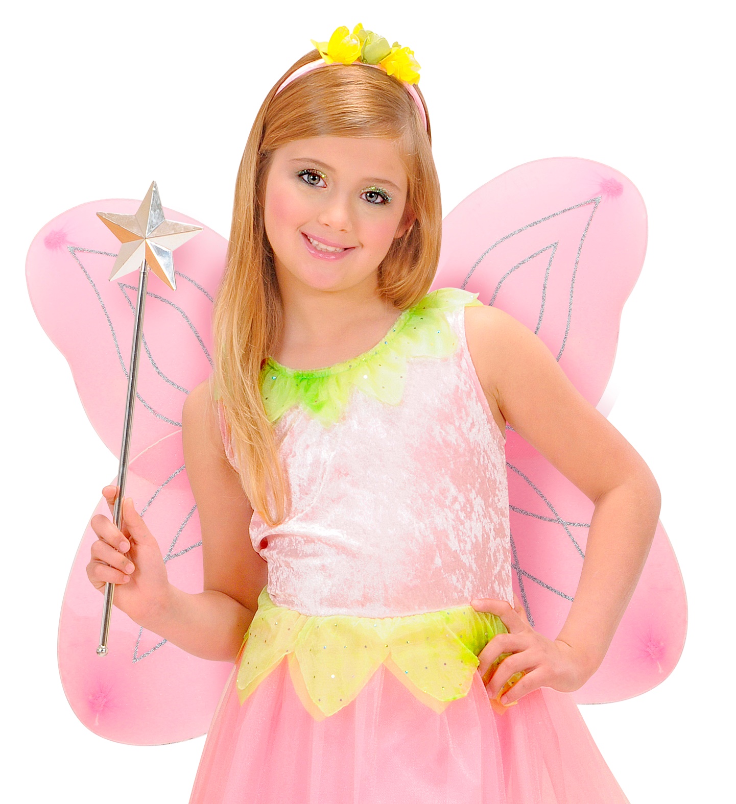 Glitter Flügel Schmetterling Rosa 55x48cm