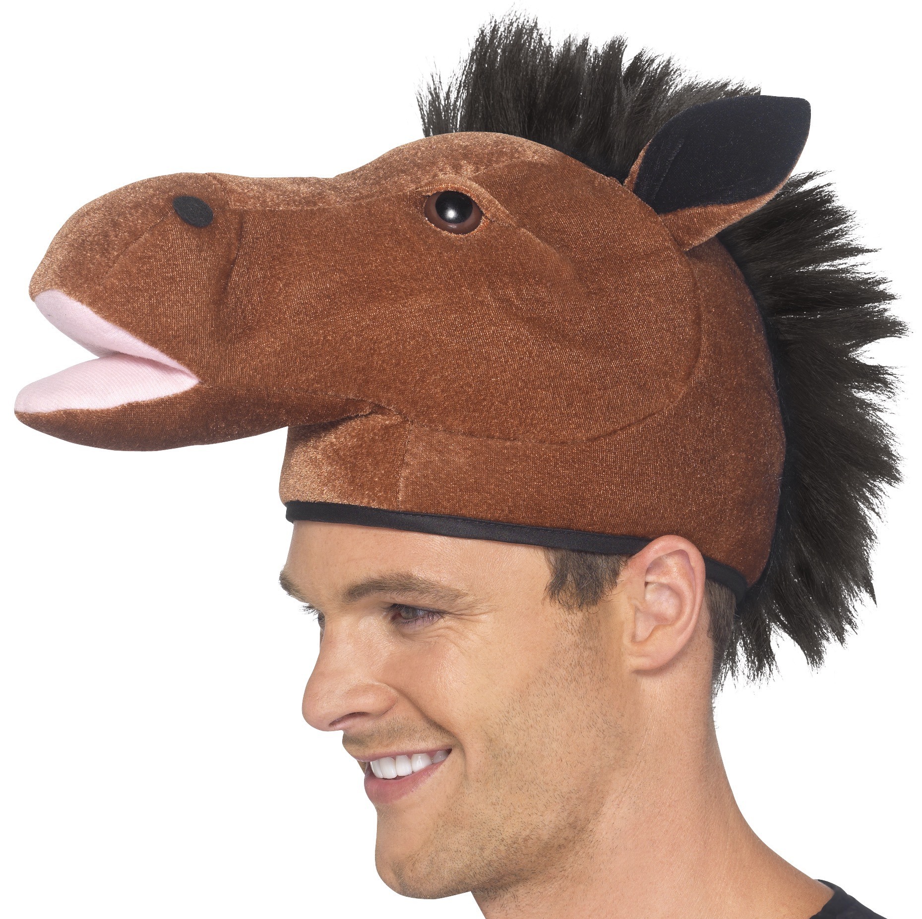 Pferd Hut braun mit Mähne *)