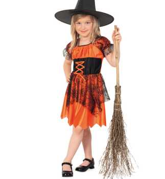 Halloween Hexe schw.-orange Gr.128