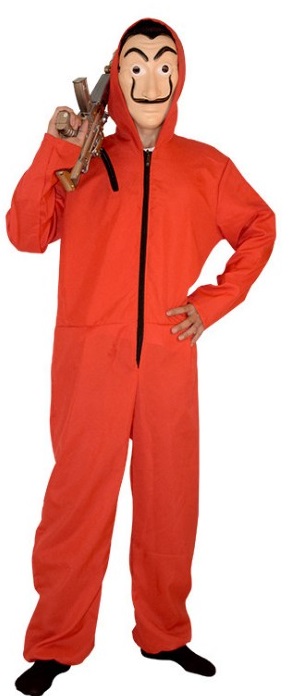 Roter Overall  M/L mit Maske   (L)