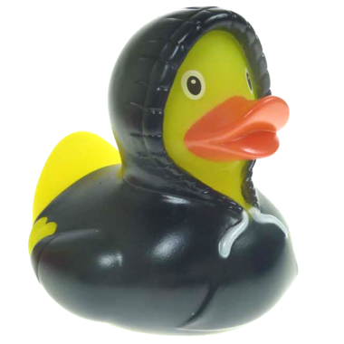 Badeente mit blauen Hoodie  8cm
