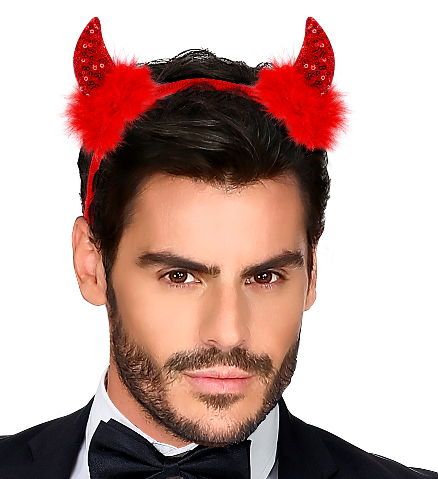 Teufelshörner rot mit Pailletten klein