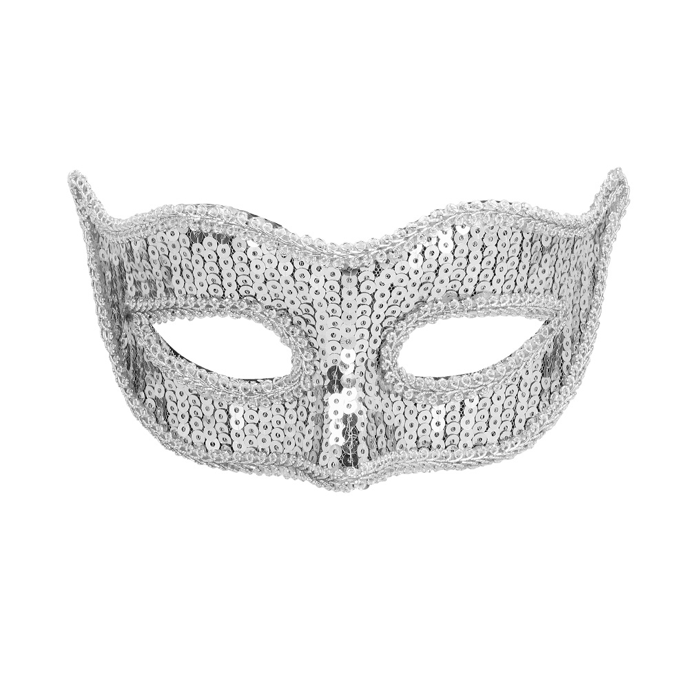 Pailletten Maske silber Venezia