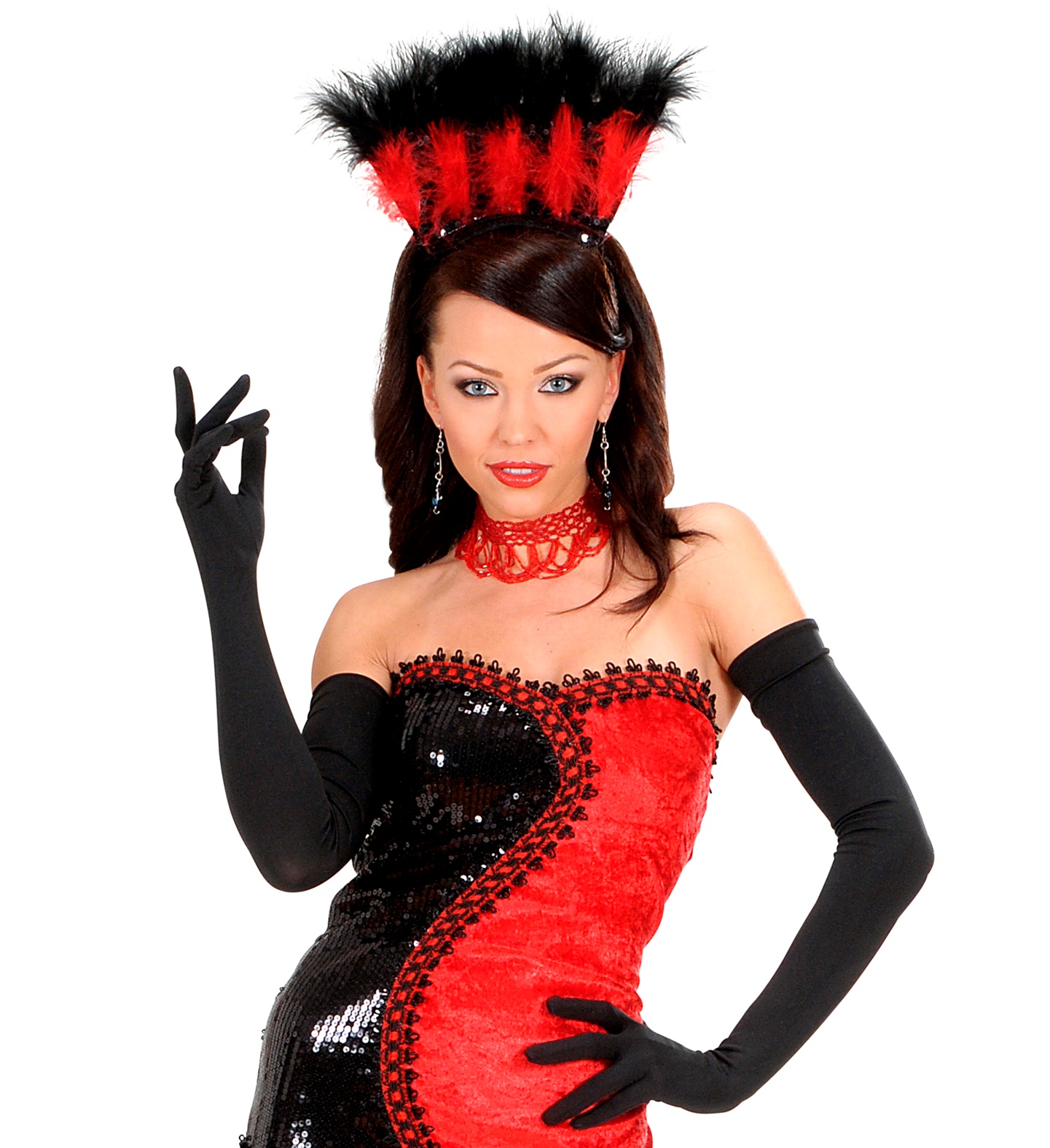 Lange schwarze  Handschuhe 60cm