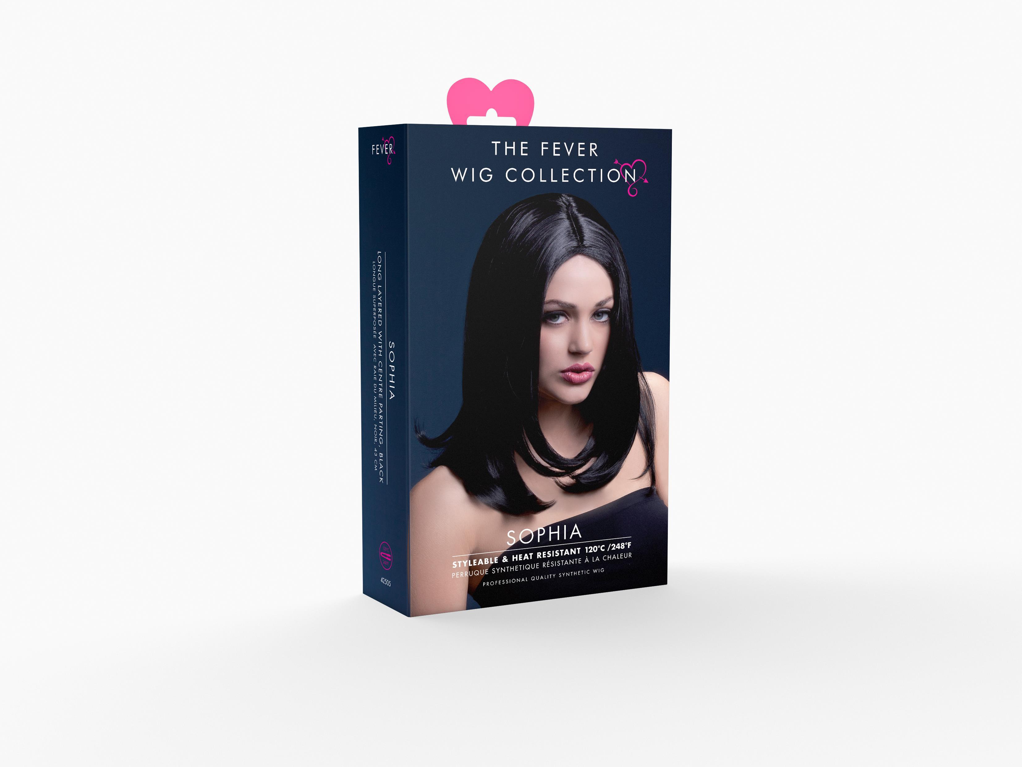 Sophia Langhaar Perücke schwarz Premium Qualität