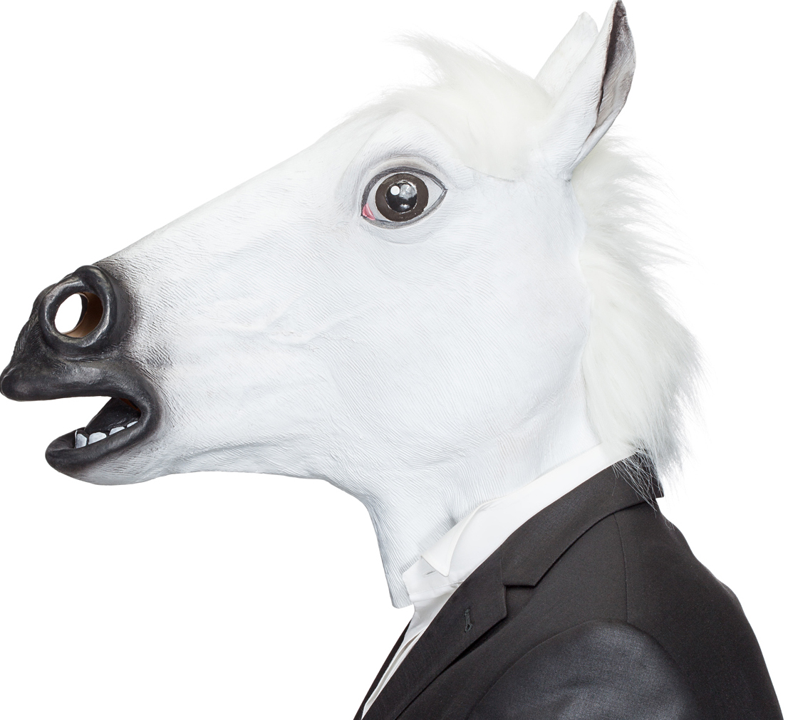 Gummimaske Pferd weiss