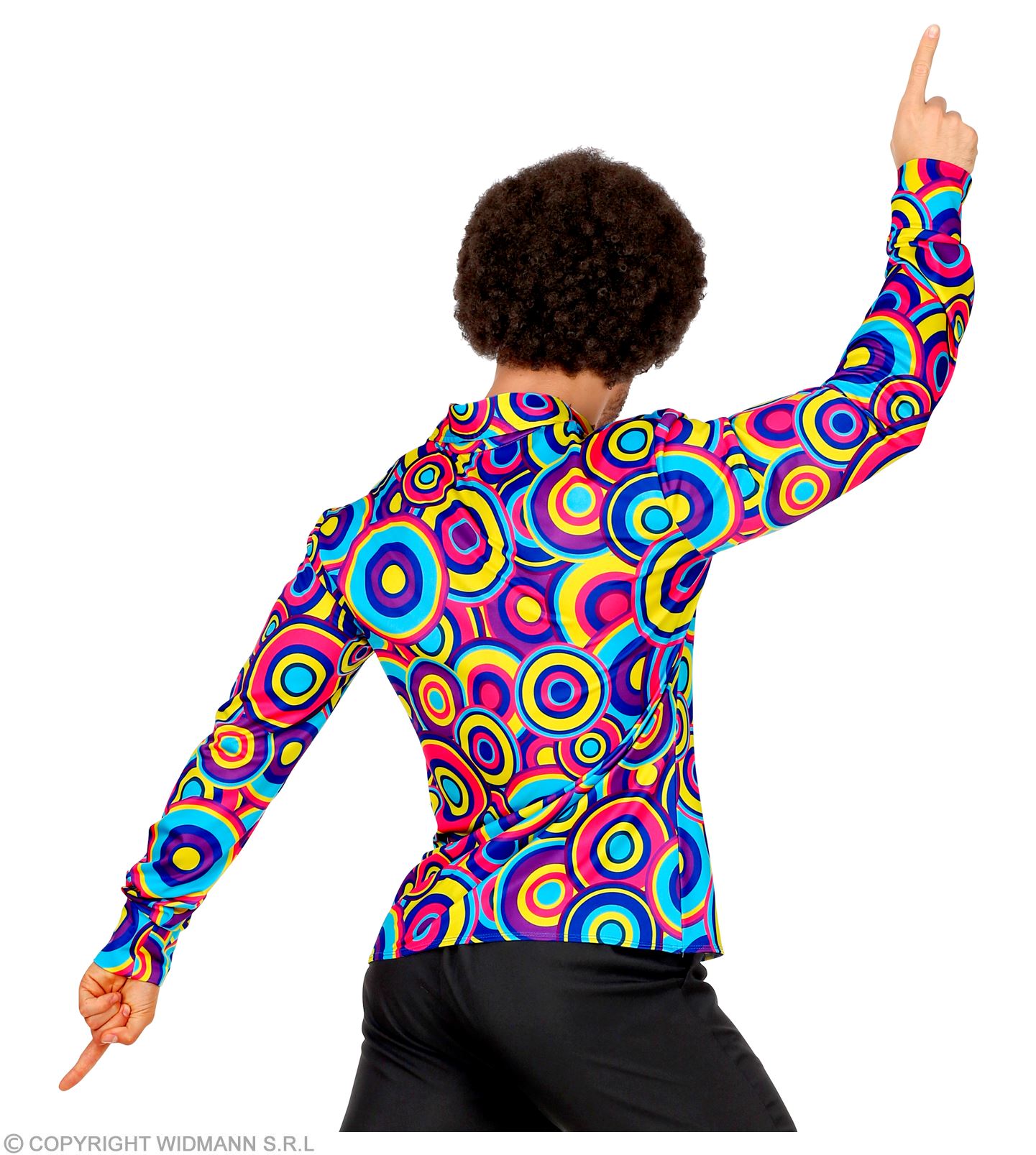 70er Jahre Hemd  Bubble-Blue L/XL