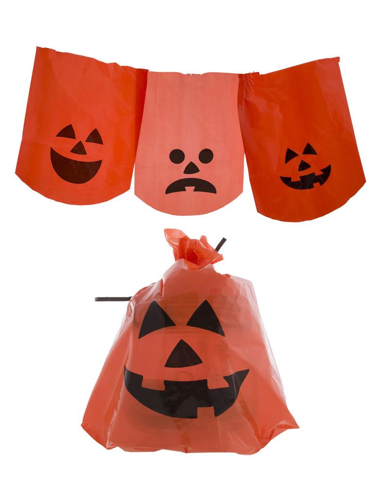 10 Stk. Kürbisbeutel zur Halloween Deko