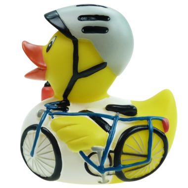 Radler Badeente  8cm mit Fahrrad