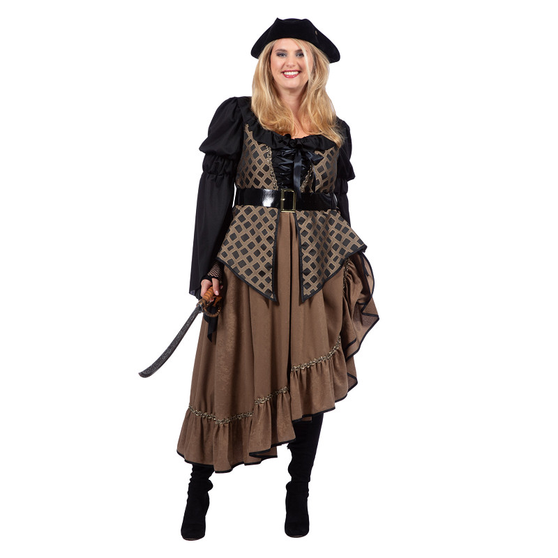 Piratin Kleid braun deluxe Gr. 40