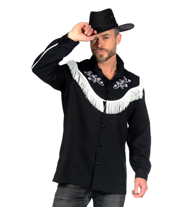 Schwarzes Western Hemd Gr. 50