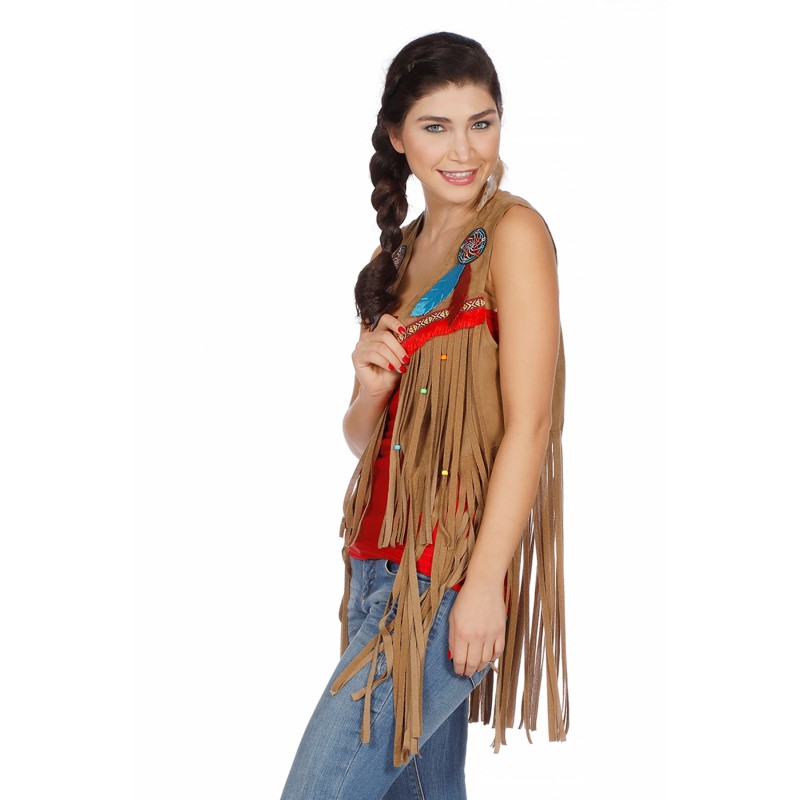 Weste mit Fransen  Gr. S  34/36  für Hippie/Indianer