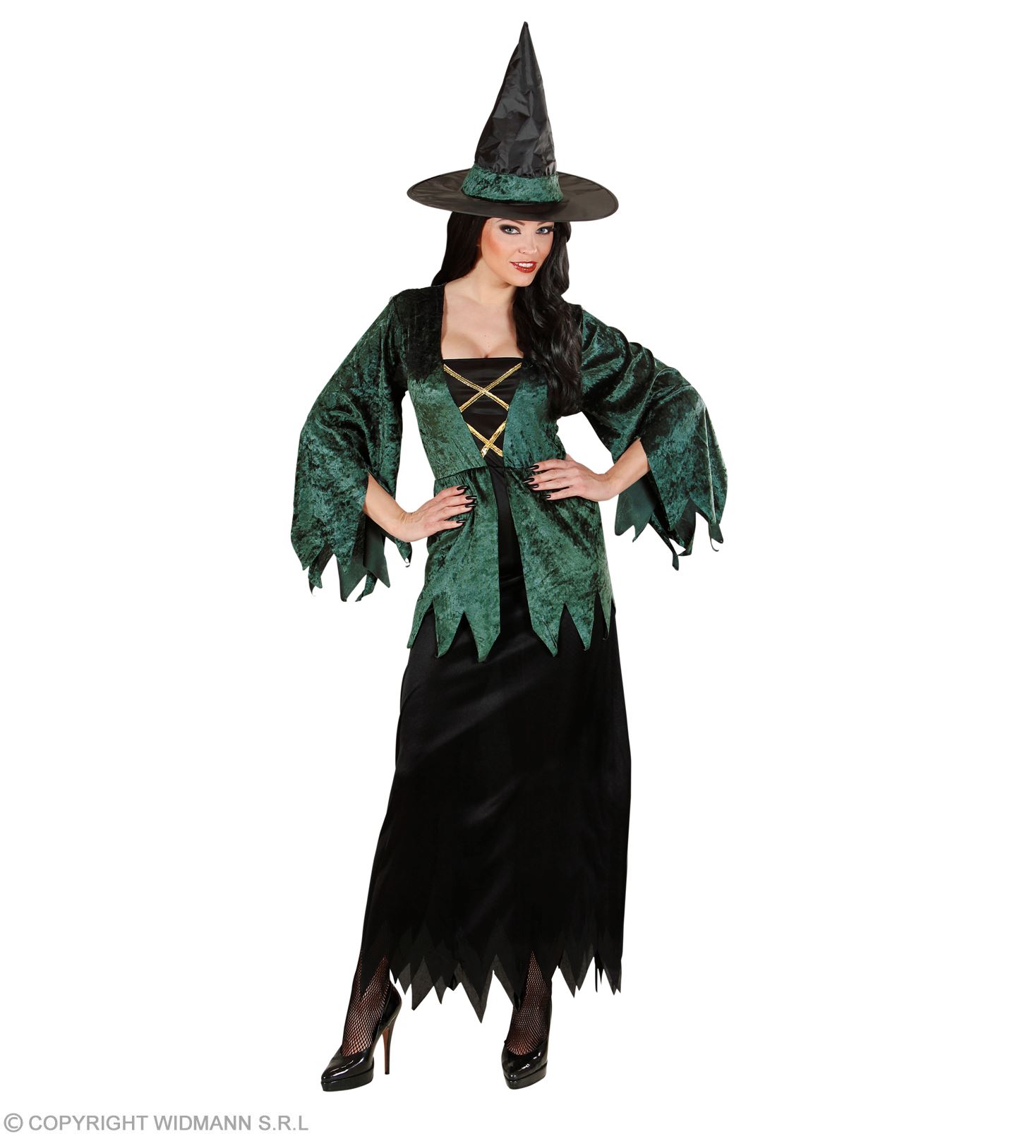 Hexen Kleid  XL schw.-grün