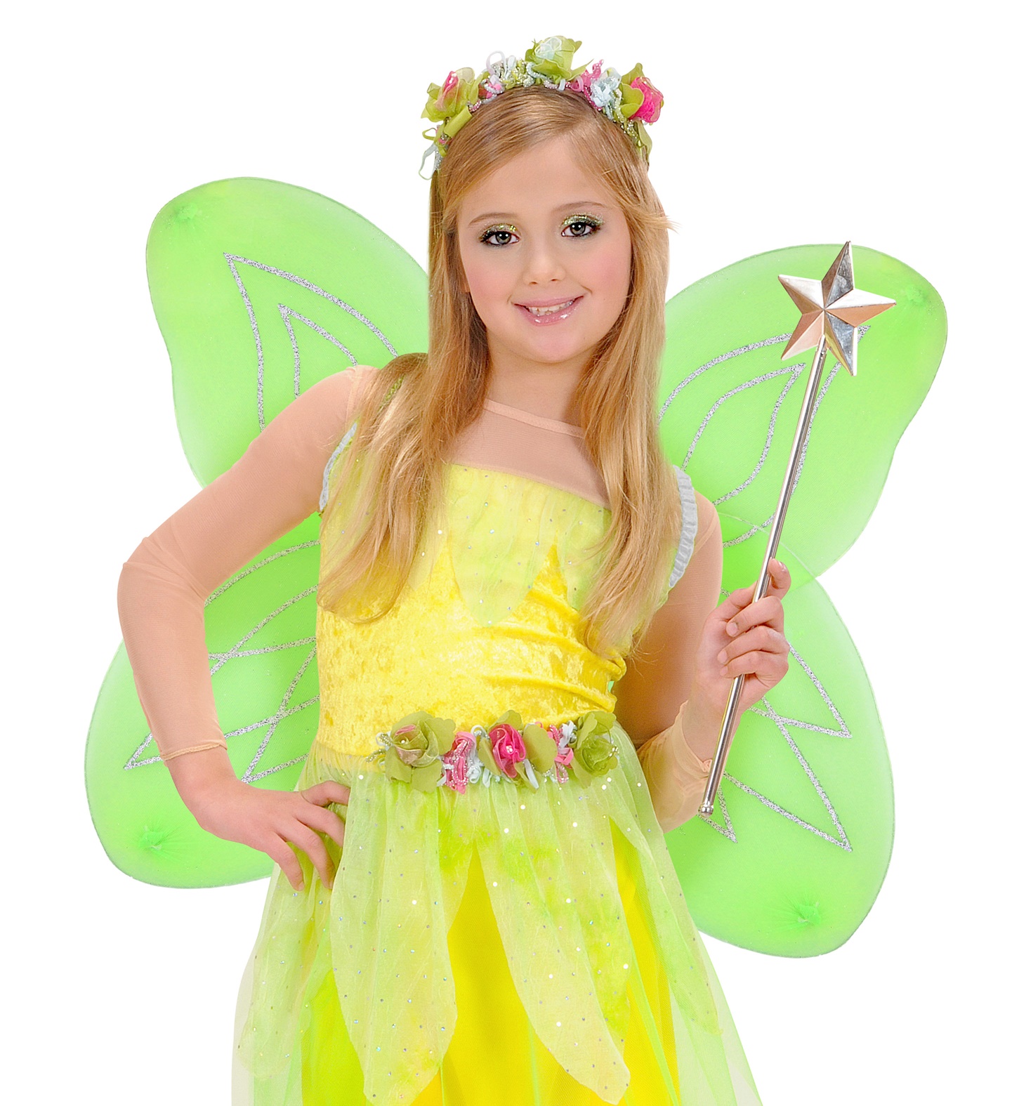 Glitzerflügel grün 55x48cm