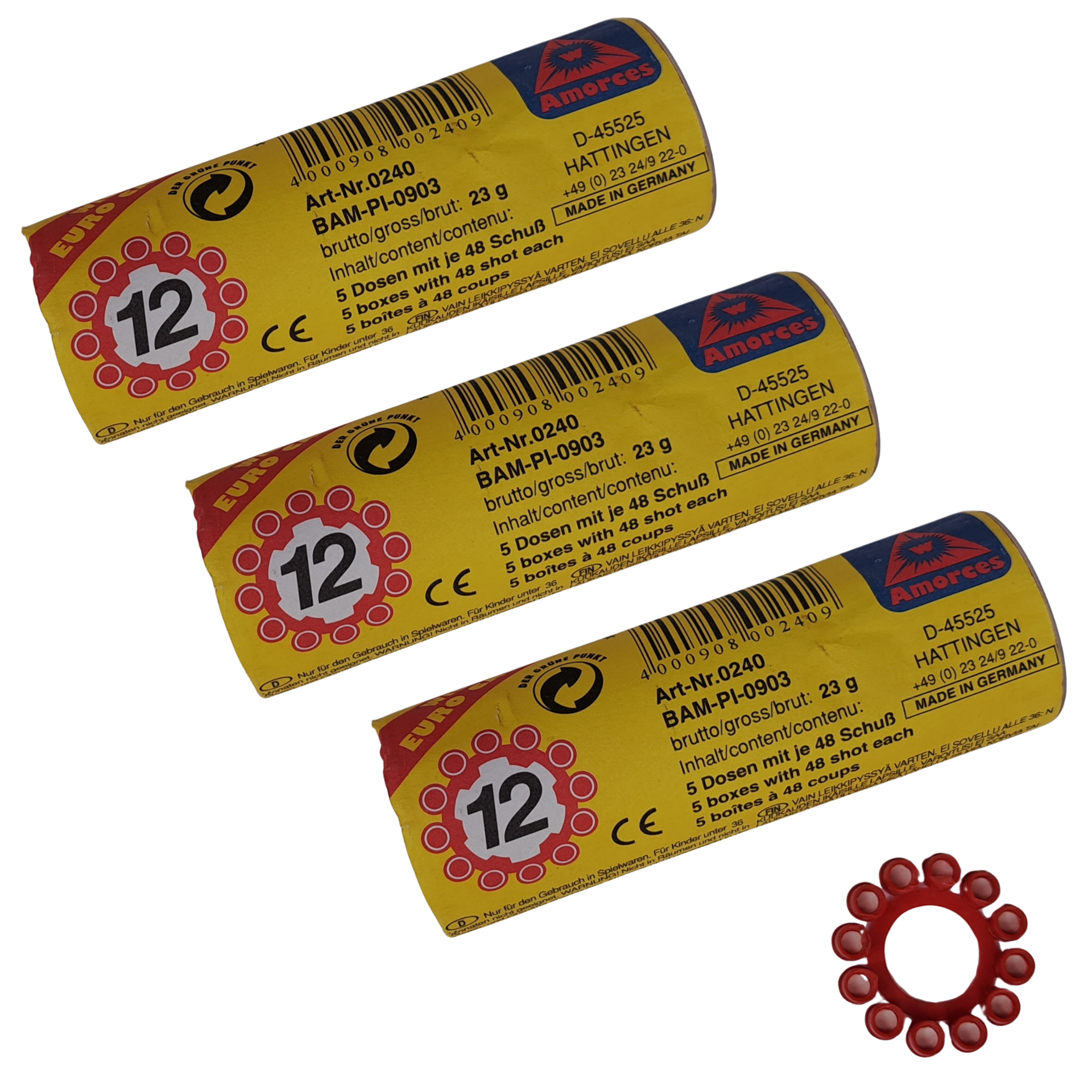 3er Packung 12 Schuss Ring Munition