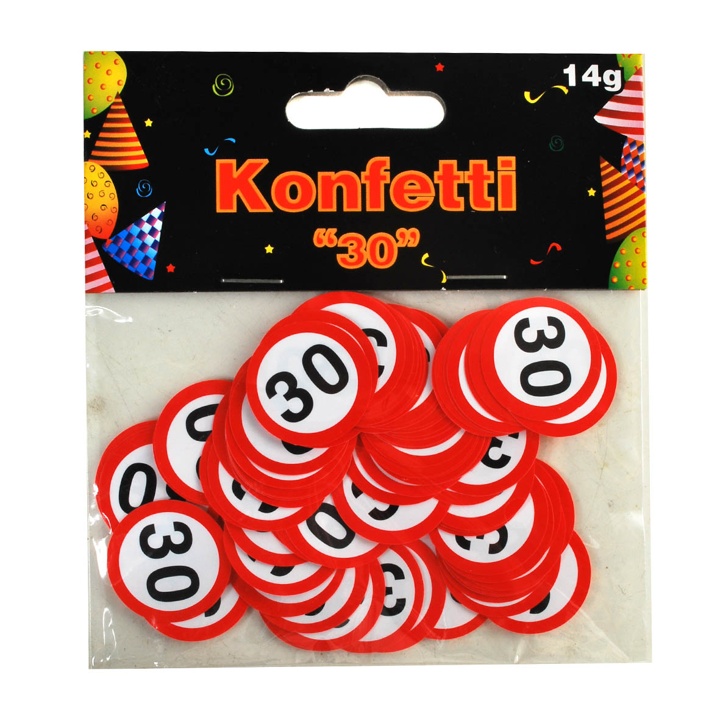 Deko-Konfetti "30" Verkehrsschild-Motiv 14gr