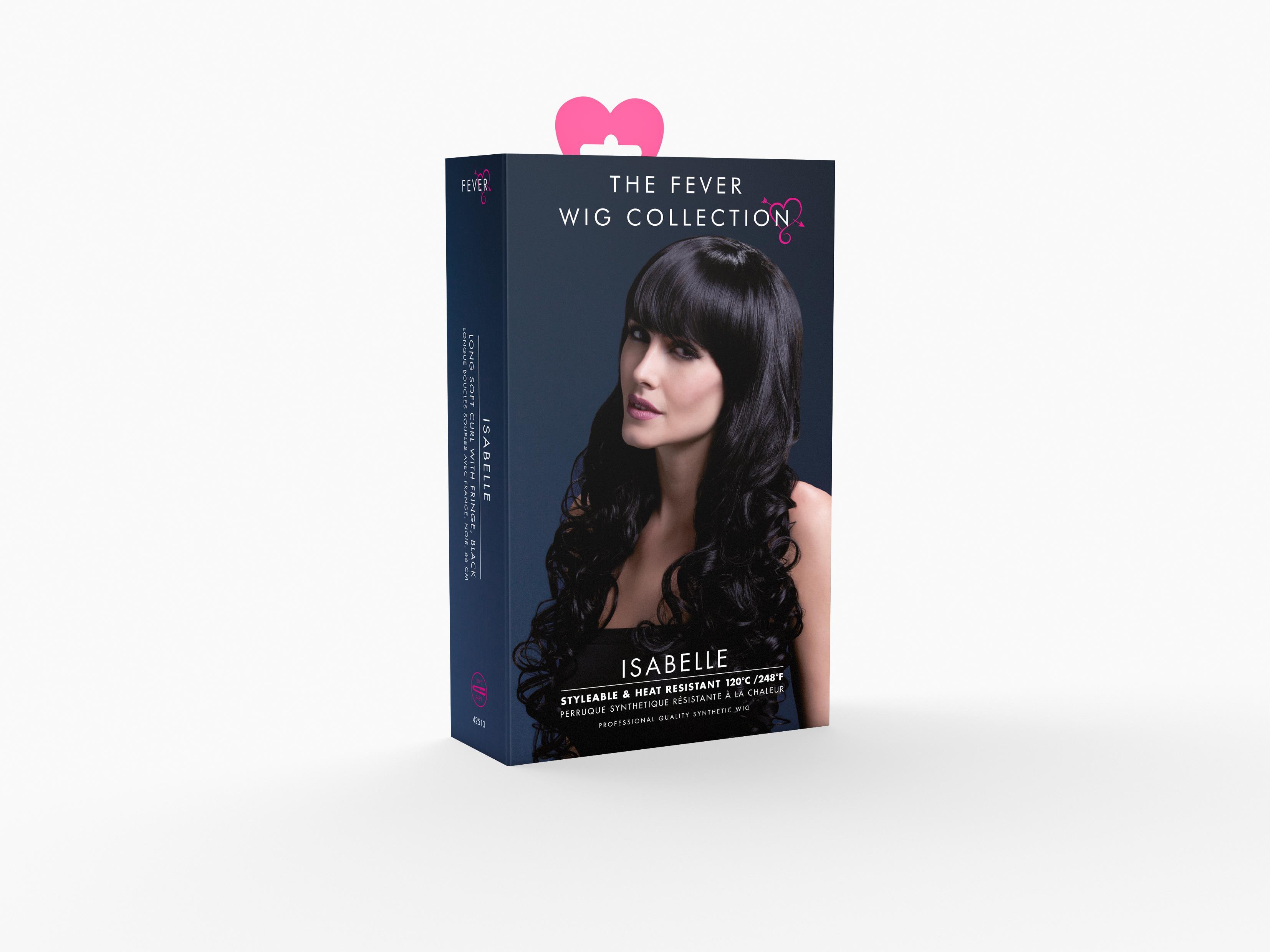 Isabelle langgelockte Perücke schwarz Premium Qualität