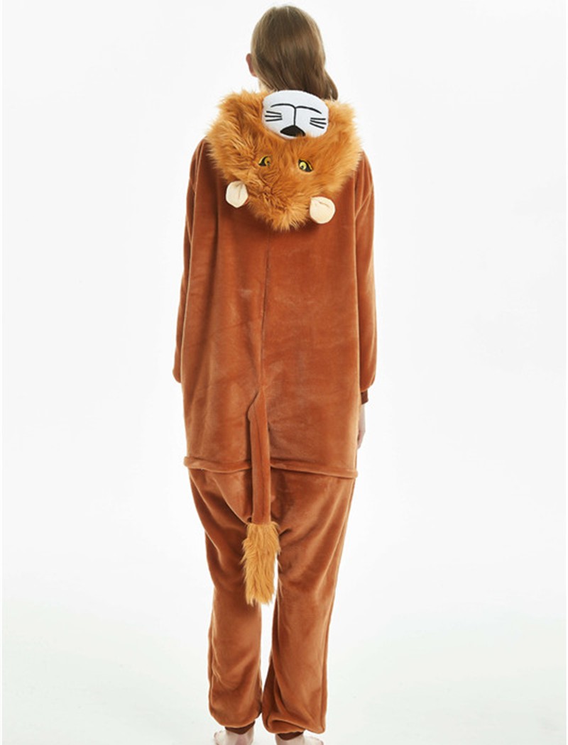 Löwen Kostüm Plüsch Overall   MEDIUM  (L)