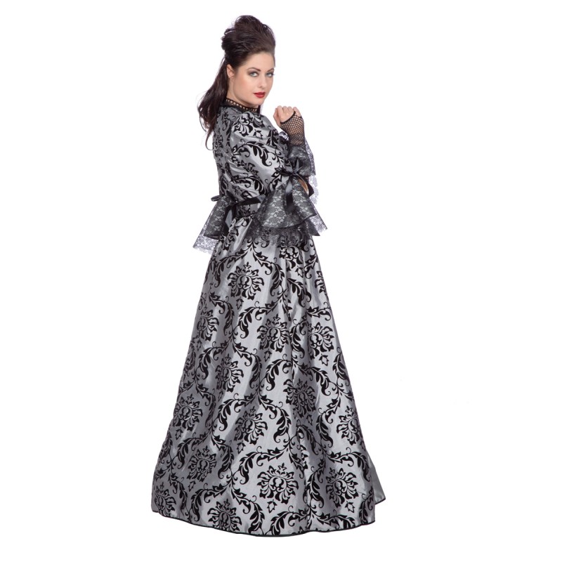 Kleid Marquise grau-schwarz  Gr. 44