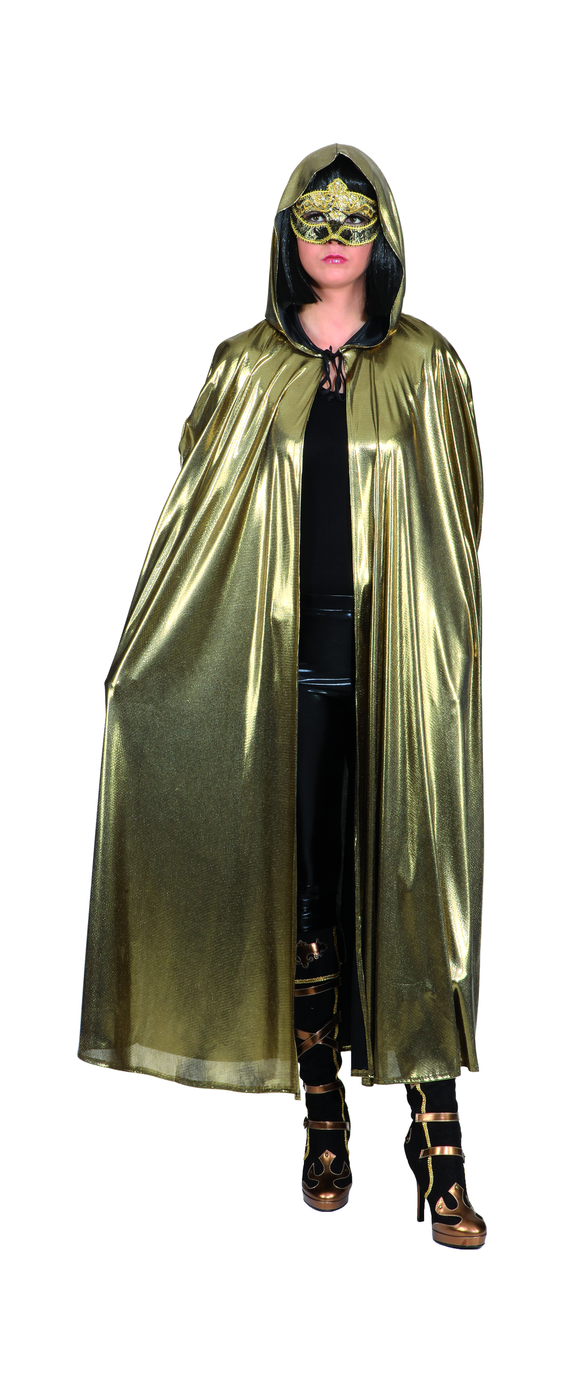 Umhang mit Kapuze gold Lamee